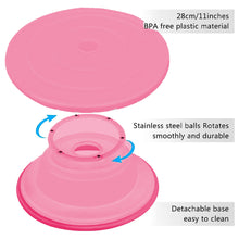 Load image into Gallery viewer, FineDecor Non Slip Plastic Cake Server 28 cm, 360° Degree Rotating Cake Turntable, Cake Decorating Stand, Cake Stand for Icing(Pink), FD 3298