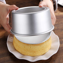 Load image into Gallery viewer, FineDecor Premium Aluminium Cake Pan/Mould Removable Bottom, Round Shape (8 inch diameter * 3 inch height), FD 3025