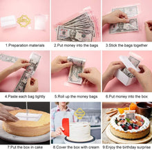 Load image into Gallery viewer, FineDecor Cake Birthday Photo Reel Cake Box, Money Box Set, Birthday Cake Topper and Transparent Bags for Birthday Party Cake Decorations (FD 3371)
