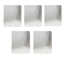 Load image into Gallery viewer, FineDecor Silver Cake Board 12 INCH Square Cardboard (5 Pieces), Cardboard Square Cake Rectangle Base, 12 Inches Diameter (Silver)
