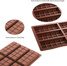 Load image into Gallery viewer, FineDecor Silicone Mould Chocolate Bar Sweet Moulds Candy Mould Jelly Mould Rectangle Baking Silicon Bakeware Mold (6 Cell 10 Section) - FD 3435