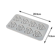 Load image into Gallery viewer, FineDecor Heart Pattern Silicone Chocolate Garnishing Mould (8 Cavity), Triple Heart Shape Garnishing Sheet For Chocolate And Cake Decoration FD 3512