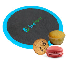Load image into Gallery viewer, FineDecor Non-Stick Round Silicone Baking Mat Fiber Glass (11.8inch) 30cm Round Sheet Glass Rolling Dough Mat for Cake Cookie Macaron, Black FD 3395