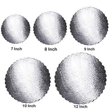 Load image into Gallery viewer, FineDecor Round Silver Cake Board Combo - 7 Inch, 8 Inch, 9 Inch, 10 Inch, 12 Inch Round Cardboard (25 Pieces) Silver