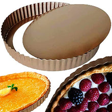 Load image into Gallery viewer, FineDecor Bakeware Large Pie Dish Tart Pan with Removable Bottom, Carbon Steel, 11.7 inch / 30 cm, Golden (FD 3316)