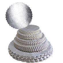 Load image into Gallery viewer, FineDecor Round Silver Cake Board Combo - 7 Inch, 8 Inch, 9 Inch, 10 Inch, 12 Inch Round Cardboard (25 Pieces) Silver