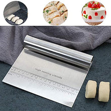 Load image into Gallery viewer, FineDecor Dough Pastry Scraper/Cutter/Chopper Stainless Steel with Measuring Scale Multipurpose Pastry Bread Separator Scale Knife (FD 3289)