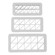 Load image into Gallery viewer, FineDecor Crossed Square Cookie Cutter Set / Fondant Embosser & Cutter - Geometric Cutter Set Half Square Shape, FD 3366