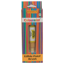 Load image into Gallery viewer, Colourmist Edible Paint Brush With Metallic Paint ( Metallic Yellow ) | Food Colour Paint Brush For Dessert | 1pc