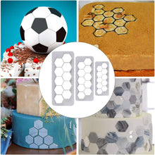 Load image into Gallery viewer, FineDecor Hexagon Cookie Cutter / Fondant Cutter & Embosser - Geometric Cutter Set, Football Cake Fondant Cutter, FD 3363