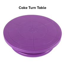 Load image into Gallery viewer, FineDecor Non Slip Plastic Cake Server 28 cm, 360° Degree Rotating Cake Turntable, Cake Decorating Stand, Cake Stand for Icing(Purple), FD 3299