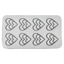 Load image into Gallery viewer, FineDecor Heart Pattern Silicone Chocolate Garnishing Mould (8 Cavity), Triple Heart Shape Garnishing Sheet For Chocolate And Cake Decoration FD 3512
