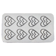 Load image into Gallery viewer, FineDecor Heart Pattern Silicone Chocolate Garnishing Mould (8 Cavity), Triple Heart Shape Garnishing Sheet For Chocolate And Cake Decoration FD 3512