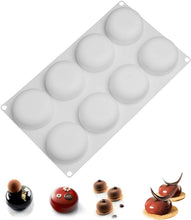 Load image into Gallery viewer, FineDecor Semi Sphere Shape Silicone Mousse Cake Mould, 3D Silicone Baking Mould, Dessert Mould for Pastry Chocolate Truffle, FD 3166 (8 Cavity)