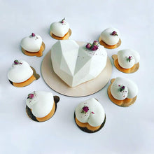 Load image into Gallery viewer, FineDecor Diamond Heart Shape Silicone Mousse Cake Mould, Non-stick Heart Shaped Mould Tray for Baking, Dessert, Biscuit and Soap, FD 3167 (8 Cavity)