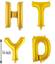 Load image into Gallery viewer, Let's Party Happy Birthday Balloon Gold (16 Inch), 13 Pcs Reusable