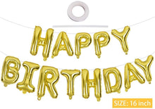 Load image into Gallery viewer, Let's Party Happy Birthday Balloon Gold (16 Inch), 13 Pcs Reusable