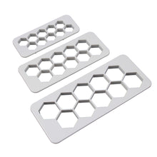 Load image into Gallery viewer, FineDecor Hexagon Cookie Cutter / Fondant Cutter & Embosser - Geometric Cutter Set, Football Cake Fondant Cutter, FD 3363