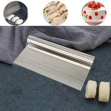 Load image into Gallery viewer, FineDecor Dough Pastry Scraper/Chopper Stainless Steel Mirror Polished with Measuring Scale (22 cm) Pastry Bread Separator Scale Knife (FD 3288)
