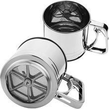 Load image into Gallery viewer, FineDecor Flour Sifter ( Big ), Stainless Steel Sifter for Baking, Double Layers Sifter, Powder Sugar Shaker with Hand Press Design FD 3306