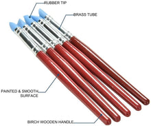 Load image into Gallery viewer, FineDecor Silicone Modeling Tool set (5 Pcs), Fondant / Gumpaste Tool Rubber Tip Silicon Brushes Pottery Clay Pen Shaping Carving Tools - FD 3002