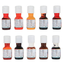 Load image into Gallery viewer, Colourmist Aroma Assorted 20 Gm, Pack of 10 Aroma (Orange, Blueberry, Strawberry, Coffee, Hazelnut, Rum, Butterscotch, Pineapple, Mango, Red Velvet)