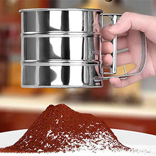 Load image into Gallery viewer, FineDecor Flour Sifter ( Small ), Stainless Steel Sifter for Baking, Double Layers Sifter, Powder Sugar Shaker with Hand Press Design, FD 3305