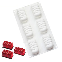 Load image into Gallery viewer, FineDecor Love Text Shape Silicone Mousse Cake Mould, Non-stick Love Shape Silicone Mould Tray for Baking, Dessert, Biscuit & Soap FD 3171 (6 Cavity)