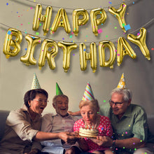 Load image into Gallery viewer, Let's Party Happy Birthday Balloon Gold (16 Inch), 13 Pcs Reusable