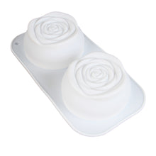 Load image into Gallery viewer, FineDecor Big Rose Shape Silicone Mousse Cake Mould, Non-stick Flower Shape Mould Tray for Baking, Dessert, Biscuit & Soap FD 3172 (2 Cavity)