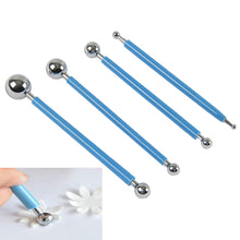 Load image into Gallery viewer, FineDecor 4pcs Sculpture Modeling Tools, Dotting Sculpting Modeling Tools Set, Double-Ended Metal Ball, Sugar Craft Ball Tool - FD 2937