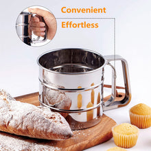 Load image into Gallery viewer, FineDecor Flour Sifter ( Small ), Stainless Steel Sifter for Baking, Double Layers Sifter, Powder Sugar Shaker with Hand Press Design, FD 3305