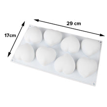 Load image into Gallery viewer, FineDecor 3D Heart Shape Silicone Mousse Cake Mould Non-stick Silicone Mould Tray for Handmade Chocolate,Dessert, Pastry, Brownie FD 3163 (8 Cavity)