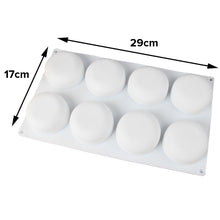 Load image into Gallery viewer, FineDecor Semi Sphere Shape Silicone Mousse Cake Mould, 3D Silicone Baking Mould, Dessert Mould for Pastry Chocolate Truffle, FD 3166 (8 Cavity)