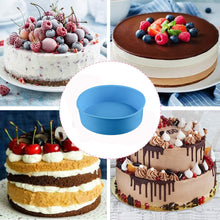 Load image into Gallery viewer, FineDecor Round Silicone Non Stick Cake Pan, Bread and Loaf Tins, Moulds Pan for Cakes,Loaves, Breads, Pie, Pancakes, Pizza and Lasagna (FD 3187)