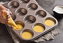 Load image into Gallery viewer, FineDecor Nonstick Muffin Cake Pan, Bakeware 12-Cavity Muffin Tin With Grips For Oven Baking- 12 Cup (Champagne Gold), FD 3122
