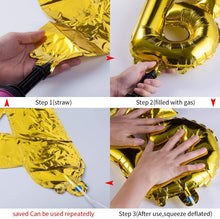 Load image into Gallery viewer, Let's Party Happy Birthday Balloon Gold (16 Inch), 13 Pcs Reusable