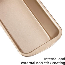 Load image into Gallery viewer, FineDecor Toast Pan ( Gold ), Carbon Steel Bread Pan, Nonstick Loaf Pan for Baking with Easy Grips Handles ( 10.5 * 6 * 2.5 inch)- FD 3310