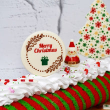Load image into Gallery viewer, Foodecor Decorative Transfer Mould "Merry Christmas" Round Shape- BV 3213