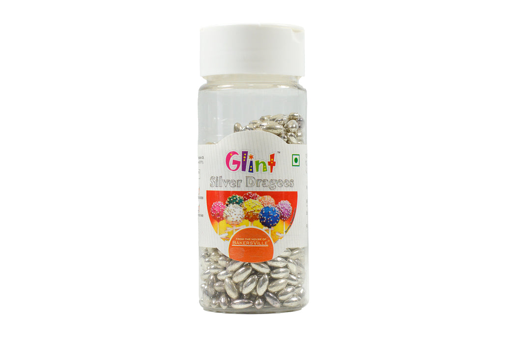 Glint Silver Rice Dragee, Small (4.5x8), 75 Gm