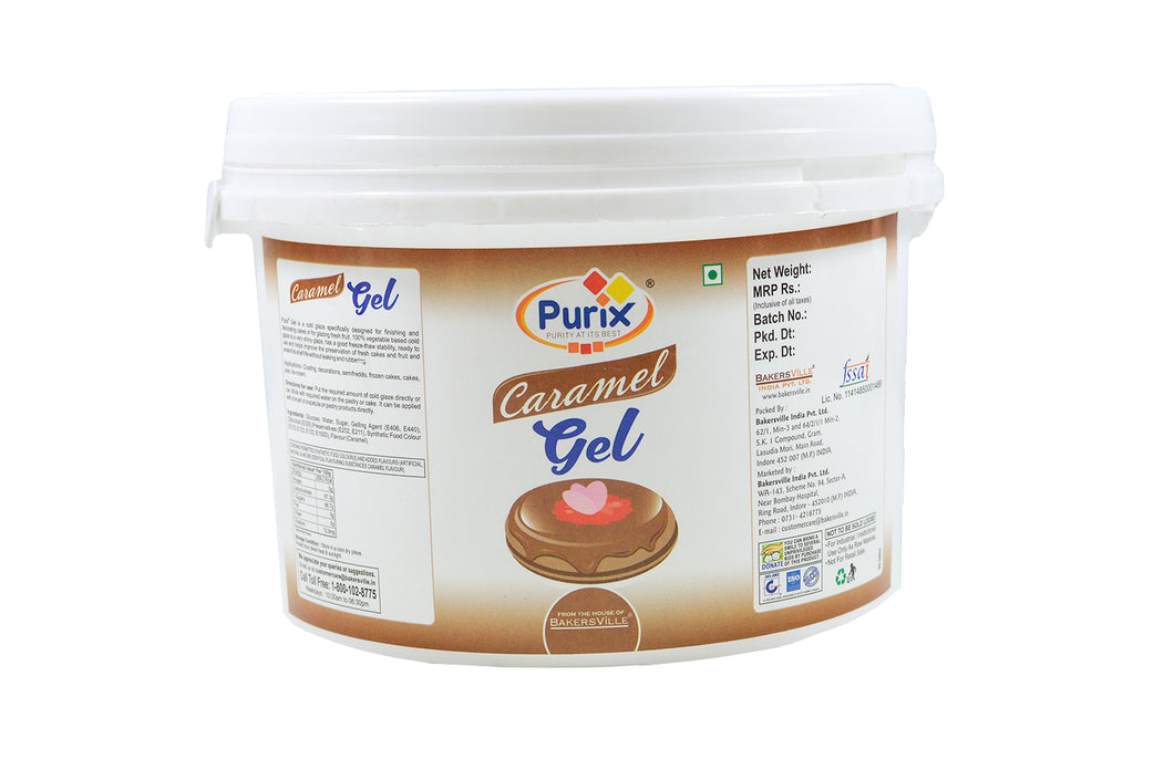 Purix Caramel Gel Cold Glaze, 2.5 Kg (Ready To Use)