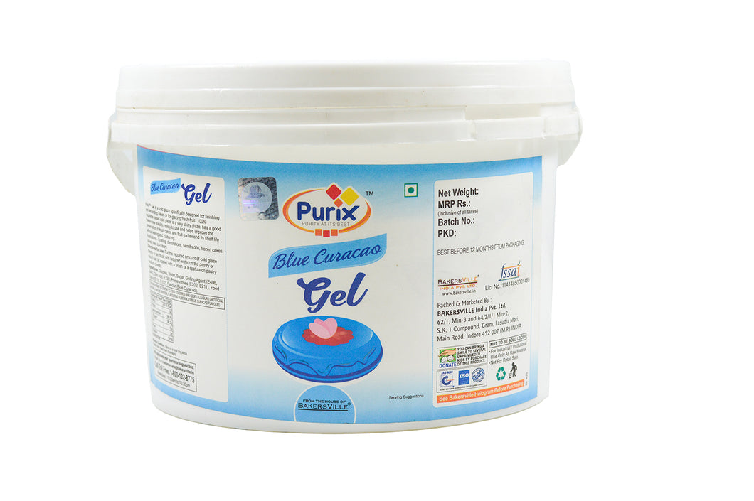 Purix Blue Curacao Gel Cold Glaze, 2.5 Kg (Ready To Use)