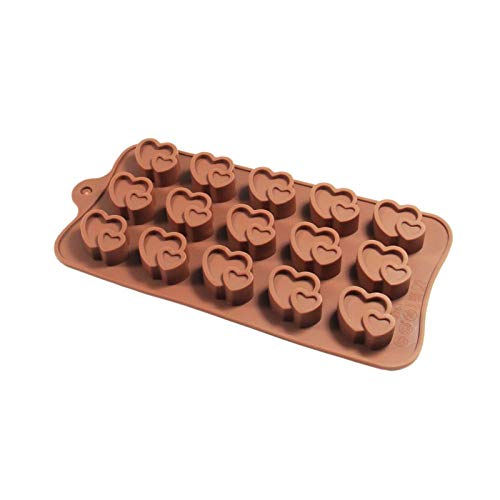 Finedecor Silicone Double Heart Chocolate Mould - FD 3135, (15 Cavities)