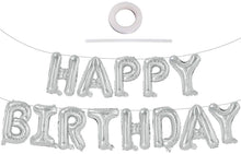 Load image into Gallery viewer, Let's Party Happy Birthday Balloon Silver (16 Inch), 13 Pcs Reusable