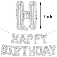 Load image into Gallery viewer, Let's Party Happy Birthday Balloon Silver (16 Inch), 13 Pcs Reusable