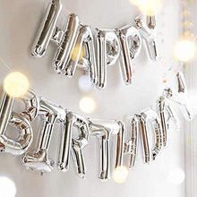 Load image into Gallery viewer, Let's Party Happy Birthday Balloon Silver (16 Inch), 13 Pcs Reusable