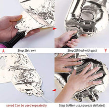 Load image into Gallery viewer, Let's Party Happy Birthday Balloon Silver (16 Inch), 13 Pcs Reusable
