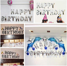 Load image into Gallery viewer, Let's Party Happy Birthday Balloon Silver (16 Inch), 13 Pcs Reusable