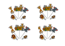Load image into Gallery viewer, Let's Party Cake Topper Jungle Theme Pack of 4, 20 Pieces