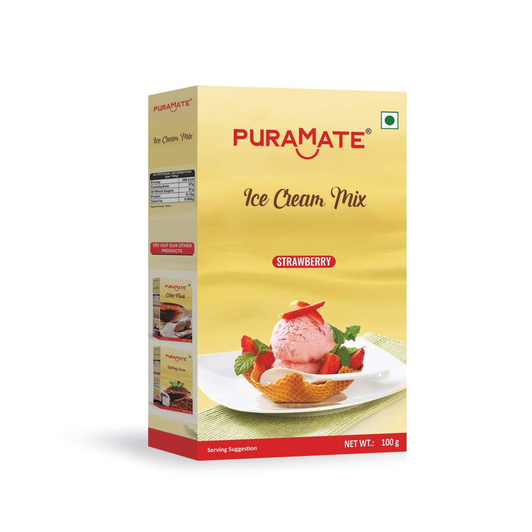Puramate Ice Cream Mix Strawberry, 100g